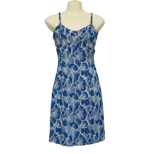 Anthropologie tapestry slip style dress Fits Small lined blue white Summer